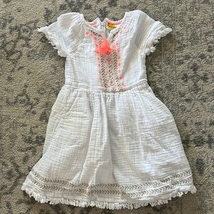 Mini Biden size 6-7 white linen white dress